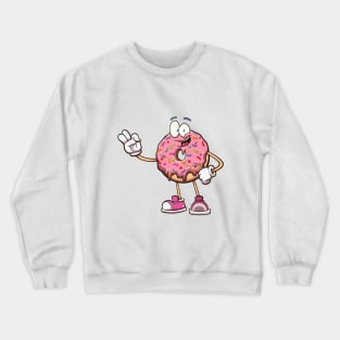 Cute Donut Character Crewneck Sweatshirt